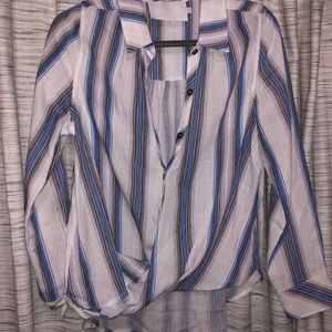 Colored gorgeous blue striped shirt